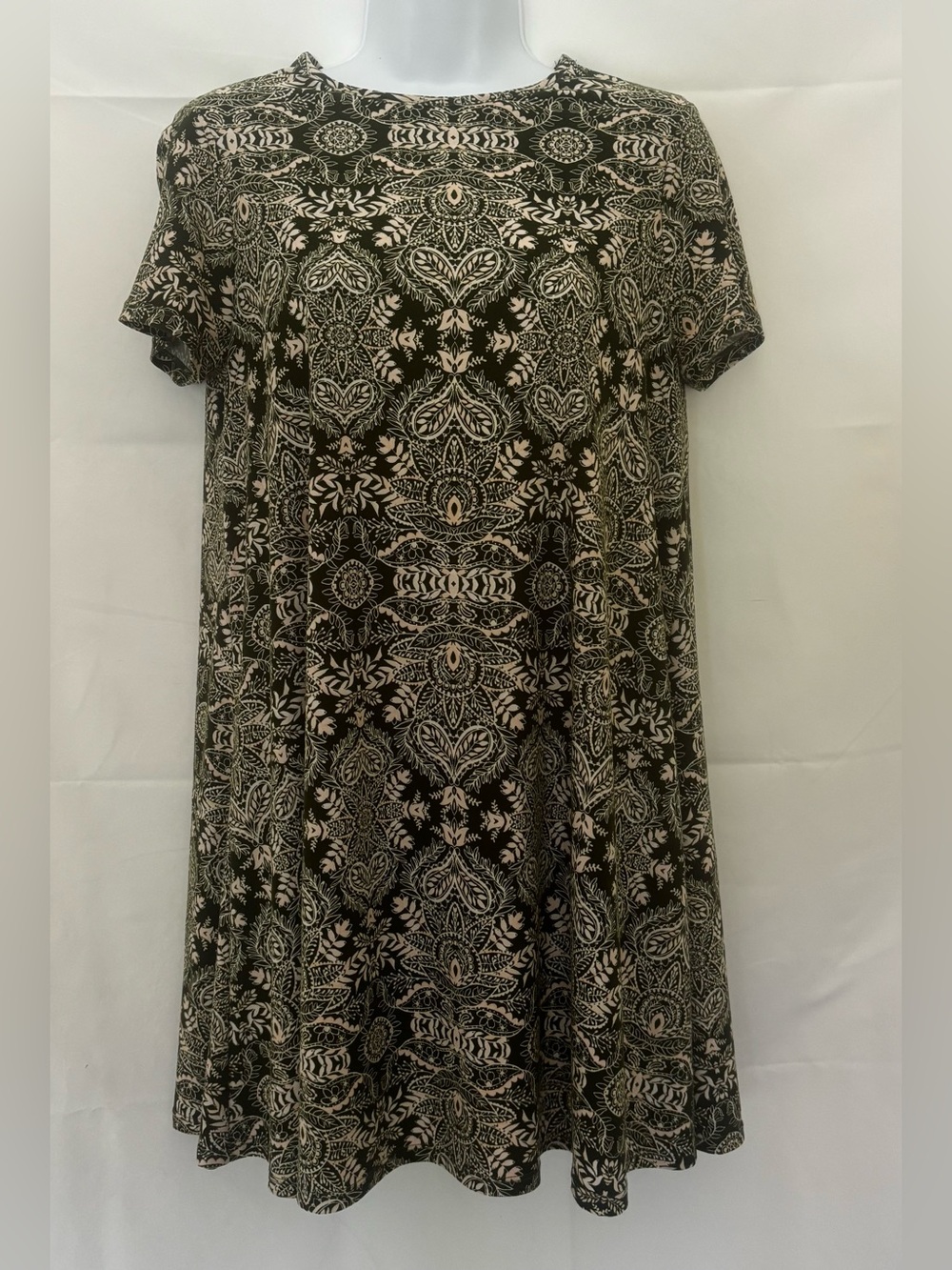 Show Me Your Mumu Olive Green Floral Hearts Mini Dress Medium
